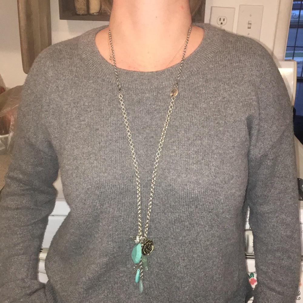 Fossil Opera length necklace turquoise